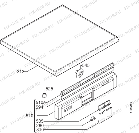 Взрыв-схема посудомоечной машины Zanussi DW6710 - Схема узла Command panel 037